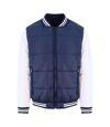 Doudoune zippée contrastée homme - JH049 - bleu marine et blanc