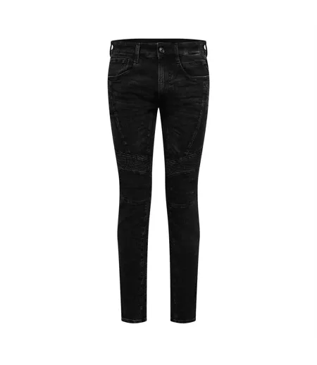Mens Zaldok Cotton Blend Skinny Jeans Grey Replay