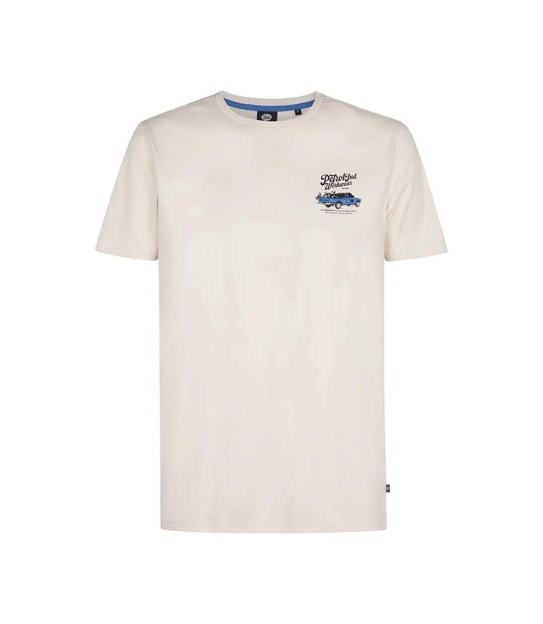 T-Shirt blanc/bleu homme petrol industries classic-1