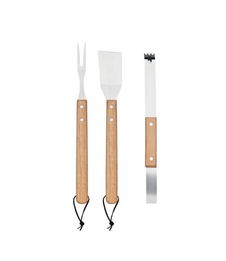 Pack of 3  Smokey oak bbq tool set  one size wood MidOcean