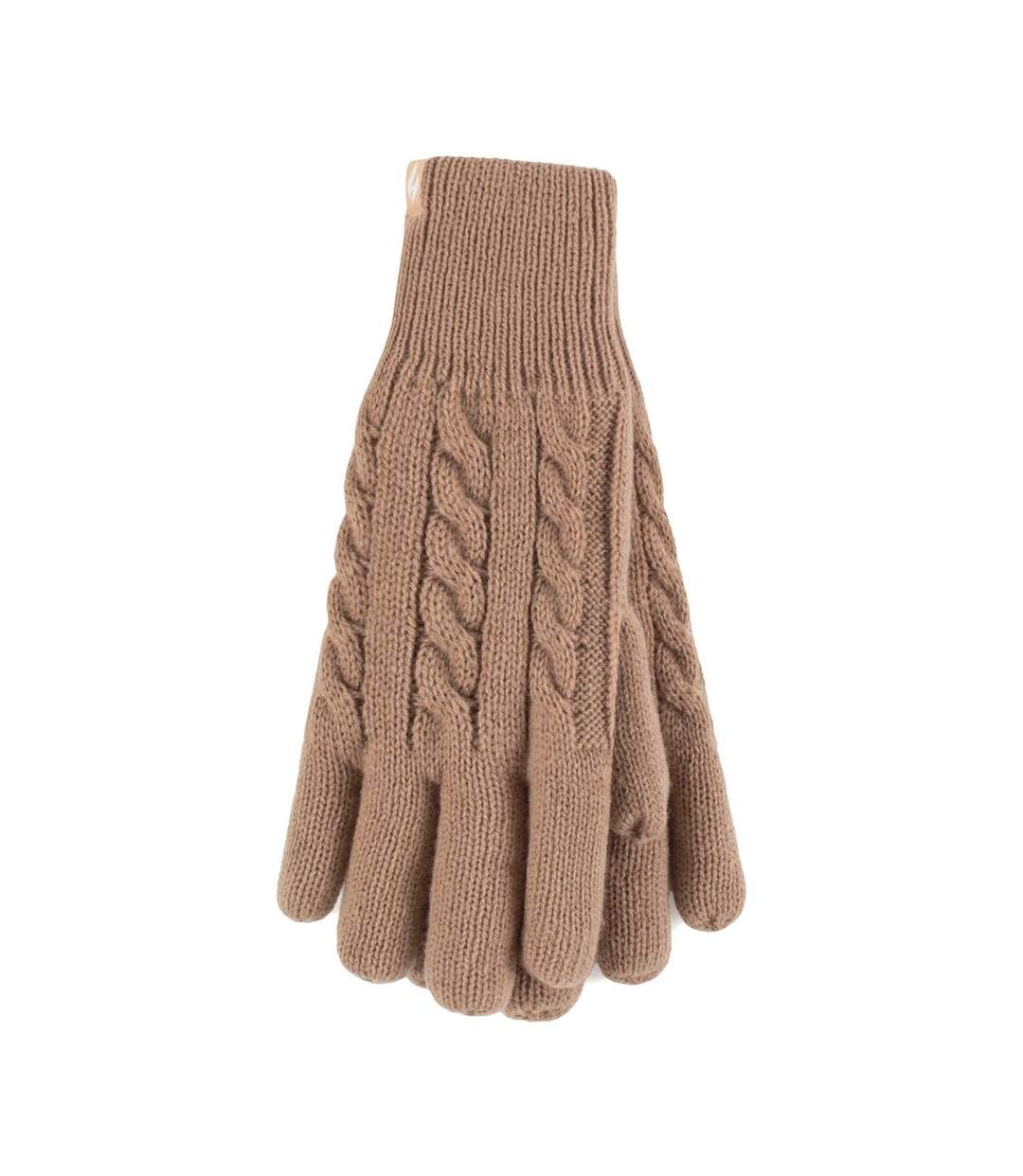 Ladies Striped Fleece Lined Knitted Warm Thermal Winter Gloves-1
