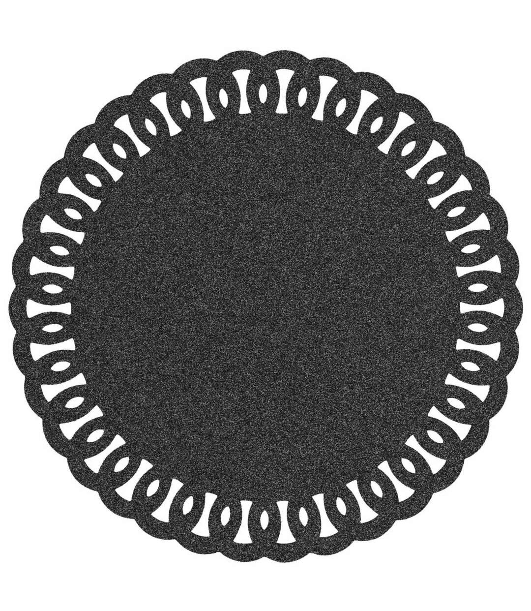 Set de Table Rond à Paillettes Guirlande 38cm Noir-1