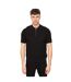 Mens Danvers Knitted Quarter Zip Polo Shirt Black Duck And Cover-2