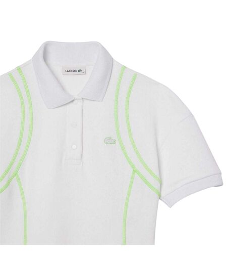 Womens/ladies Neon Tape Polo Shirt Dress White Lacoste