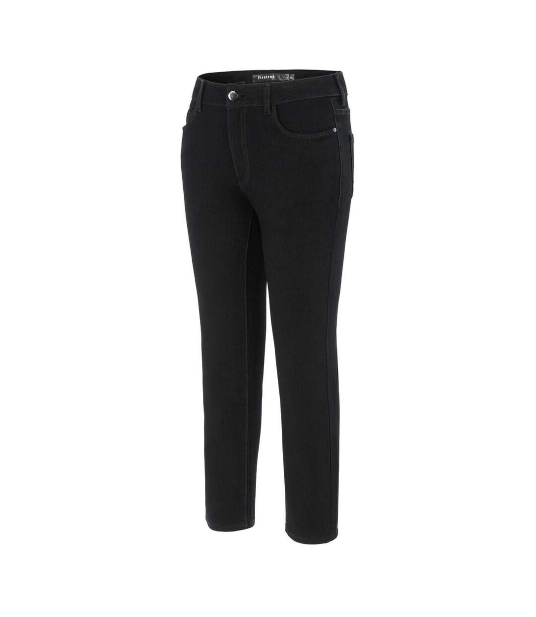 Womens/ladies Plain Slim Jeans Black Firetrap-3