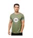 Mens Target Ringer T-shirt Khaki Green Grey Lambretta-1