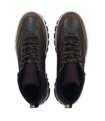 Mens Jason Leather Hiking Boots Brown Firetrap