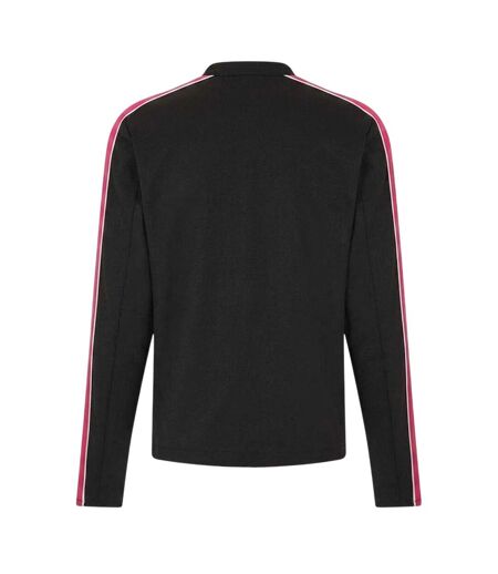 Veste Motard Manches Longues Motif/style Panneau Contrasté Homme Noir Rouge Diesel