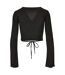 Haut Court Manches Longues Motif/style Côtelé Femme Noir Urban Classics-2