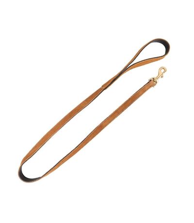 Noble suede dog lead 120cm tan/gold Benji & Flo