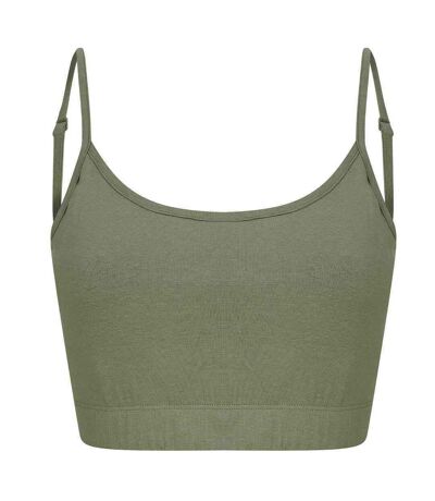 SF Womens/Ladies Sustainable Cropped Camisole (Khaki) - UTPC4931