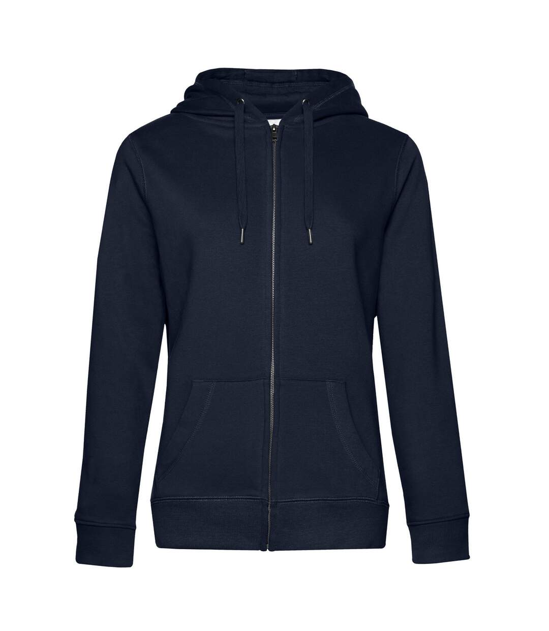 Womens/ladies queen full zip hoodie navy blue B&C