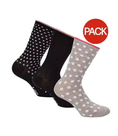 Chaussettes Femme Noir Gris Rose Lee