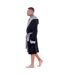 Robe De Chambre Homme Noir Gris Keanu-4