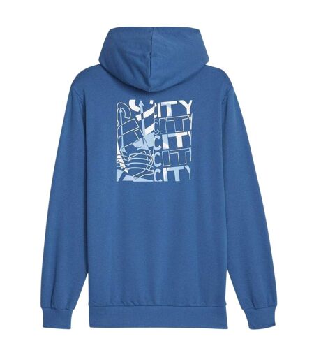 Sweat À Capuche Motif/style Manchester City Fc Homme Bleu Lac Puma