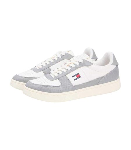 Mens Archive 98 Leather Low Cut Trainers Granite Ivory Tommy Jeans