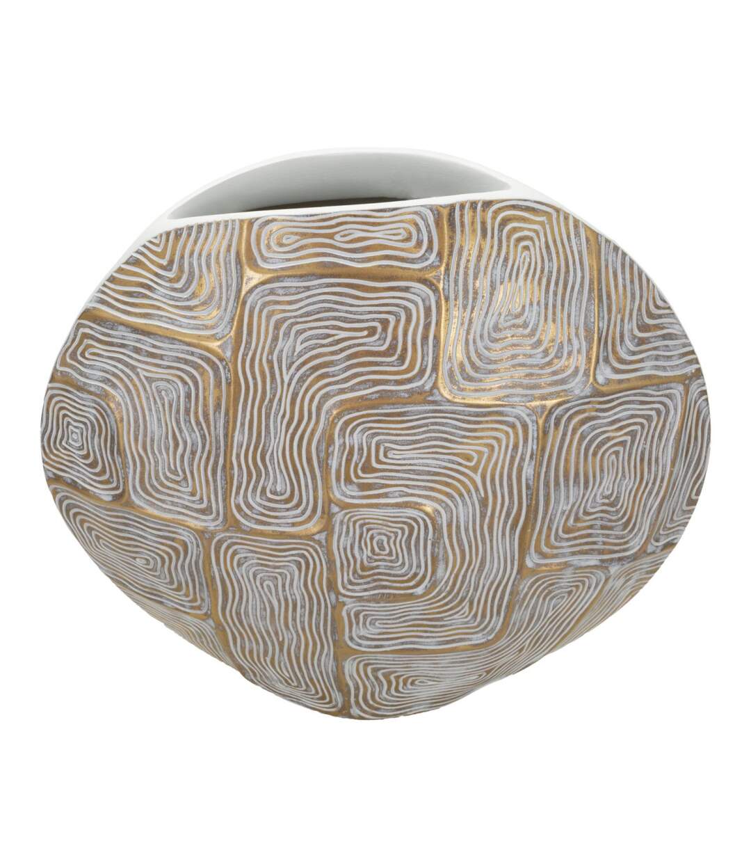 Vase Design en Résine Elips 36cm Or-2