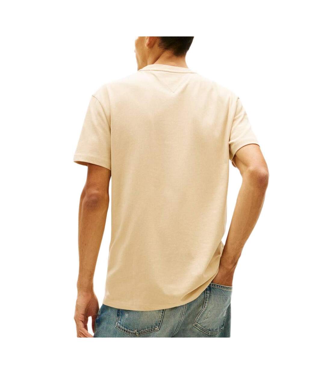 T-Shirt beige homme tommy hilfiger tjm reg signature-2