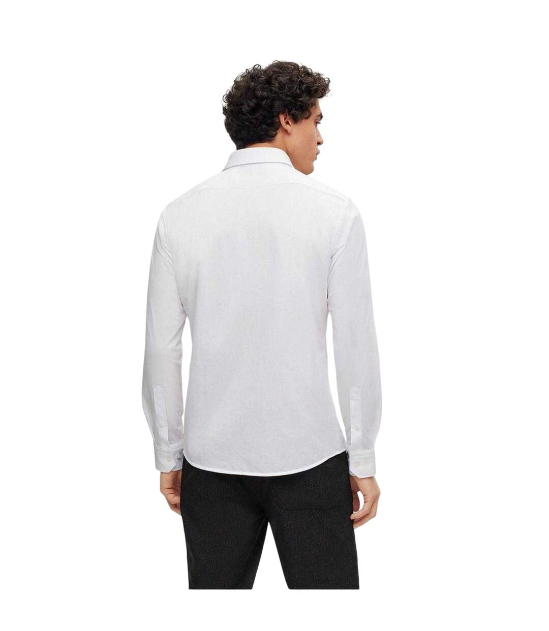 Mens Joe Oxford Regular Long-sleeved Button-down Shirt White Boss-3