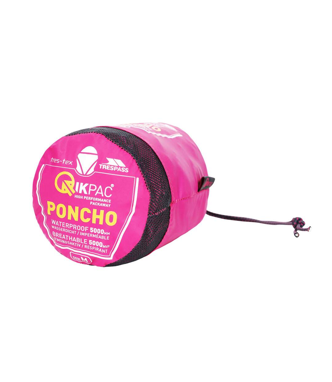 Qikpac Unisex Hooded Waterproof Packaway Poncho Sasparilla Trespass-3