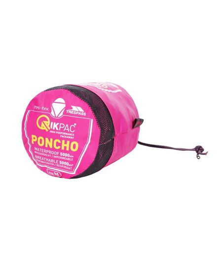 Qikpac Unisex Hooded Waterproof Packaway Poncho Sasparilla Trespass