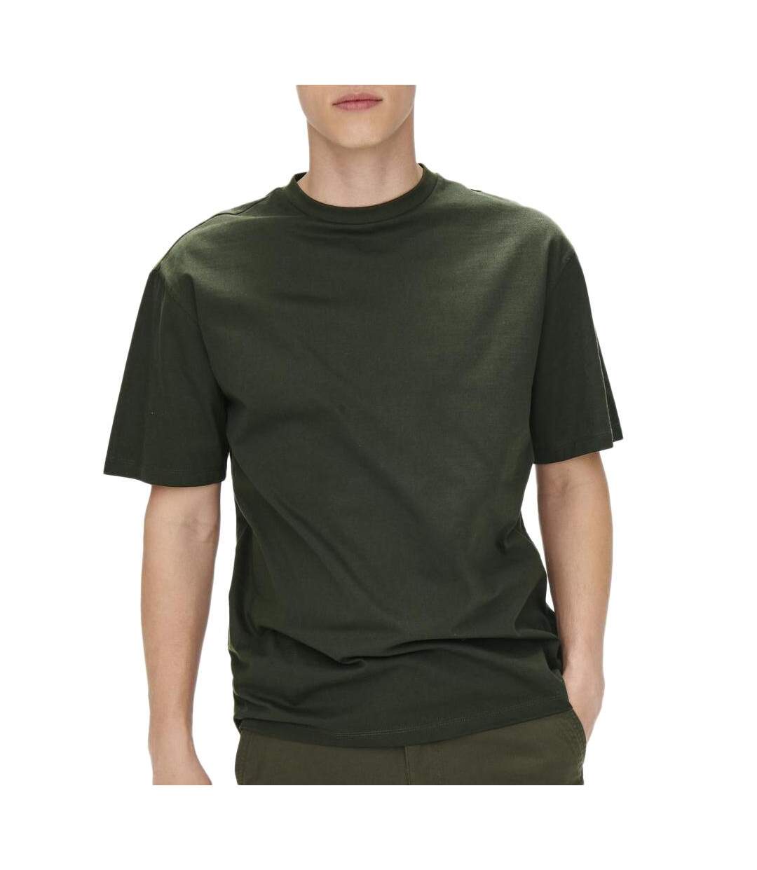 T-shirt kaki homme only & sons onsfred life-1