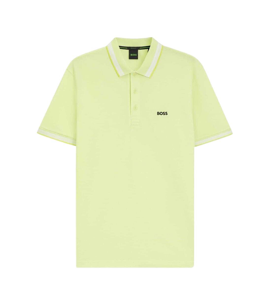 Mens Paddy Contrast Tipped Polo Shirt Green Boss-1