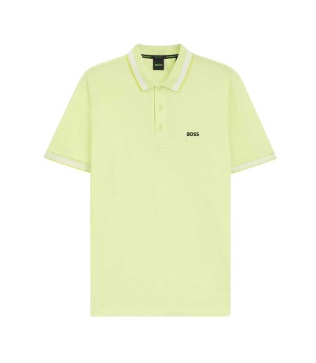 Mens Paddy Contrast Tipped Polo Shirt Green Boss