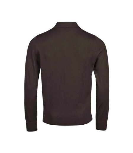 Polo Manches Longues Homme Marron Tee Jays