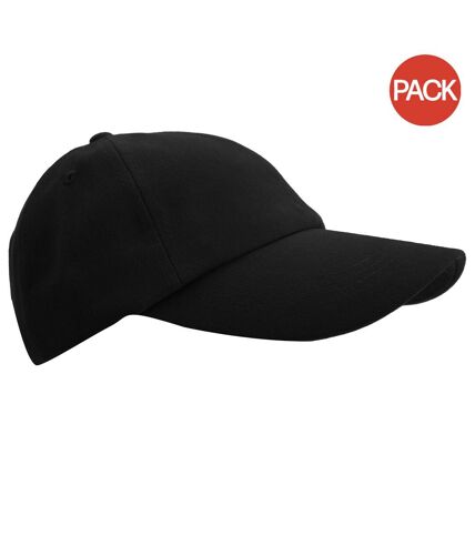 Lot de 2  casquettes unies adulte noir Result