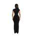 Robe Longue Femme Sandra Col Montant Détails Corset Et Mancherons Noir Mars The Label-3