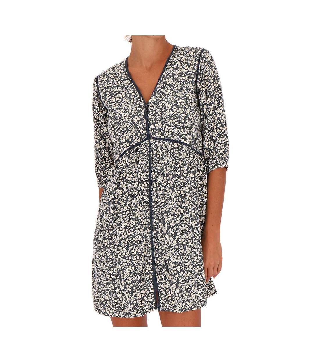 Robe Gris/Bleu à fleurs Femme Les Tropéziennes Courbine - S-1