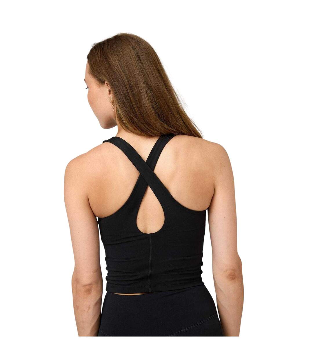 Womens/ladies V Neck Slim Tank Top Black Girlfriend Collective-4
