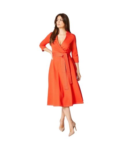 Robe mi-longue femme rouille Principles