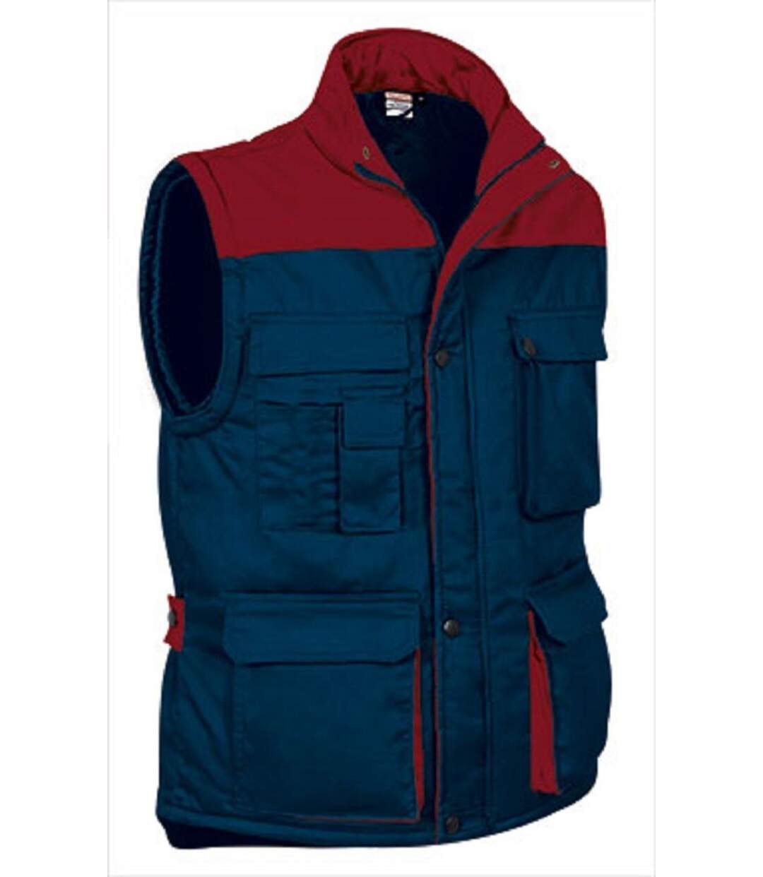 Gilet doudoune de travail sans manches - Homme - REF THUNDER - navy rouge-2