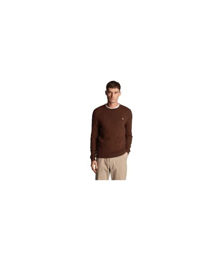 Pull Uni À Col Ras-du-cou Homme Marron Foncé Lyle & Scott