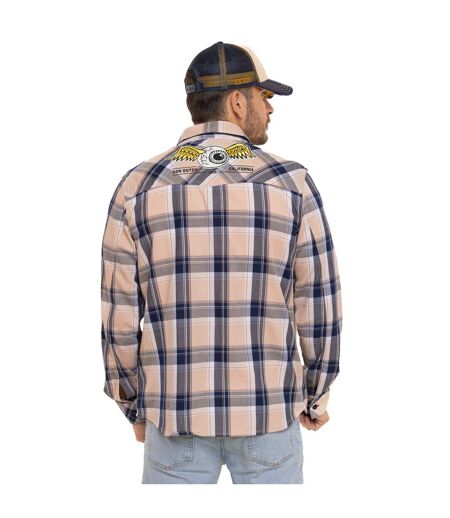 Chemise homme manches longues à carreaux patch et print dos Ethan Vondutch