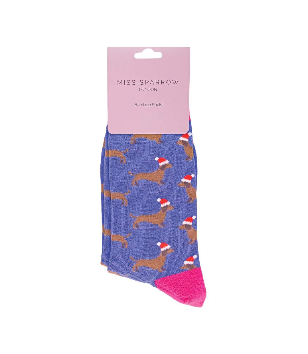 Miss Sparrow - 1 Paire Chaussettes Femme Teckel Santa Bambou-2