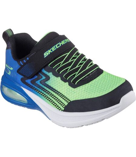 Baskets microscope max advance garçon noir / bleu / vert clair Skechers