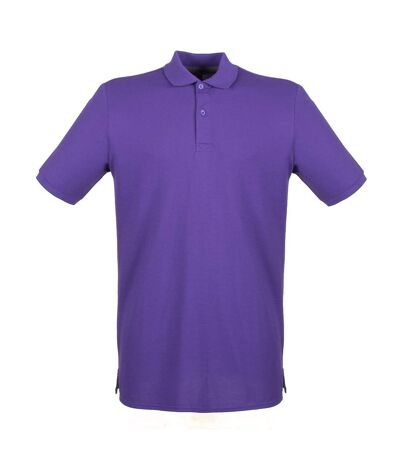 Henbury Mens Modern Fit Cotton Pique Polo Shirt (Purple)