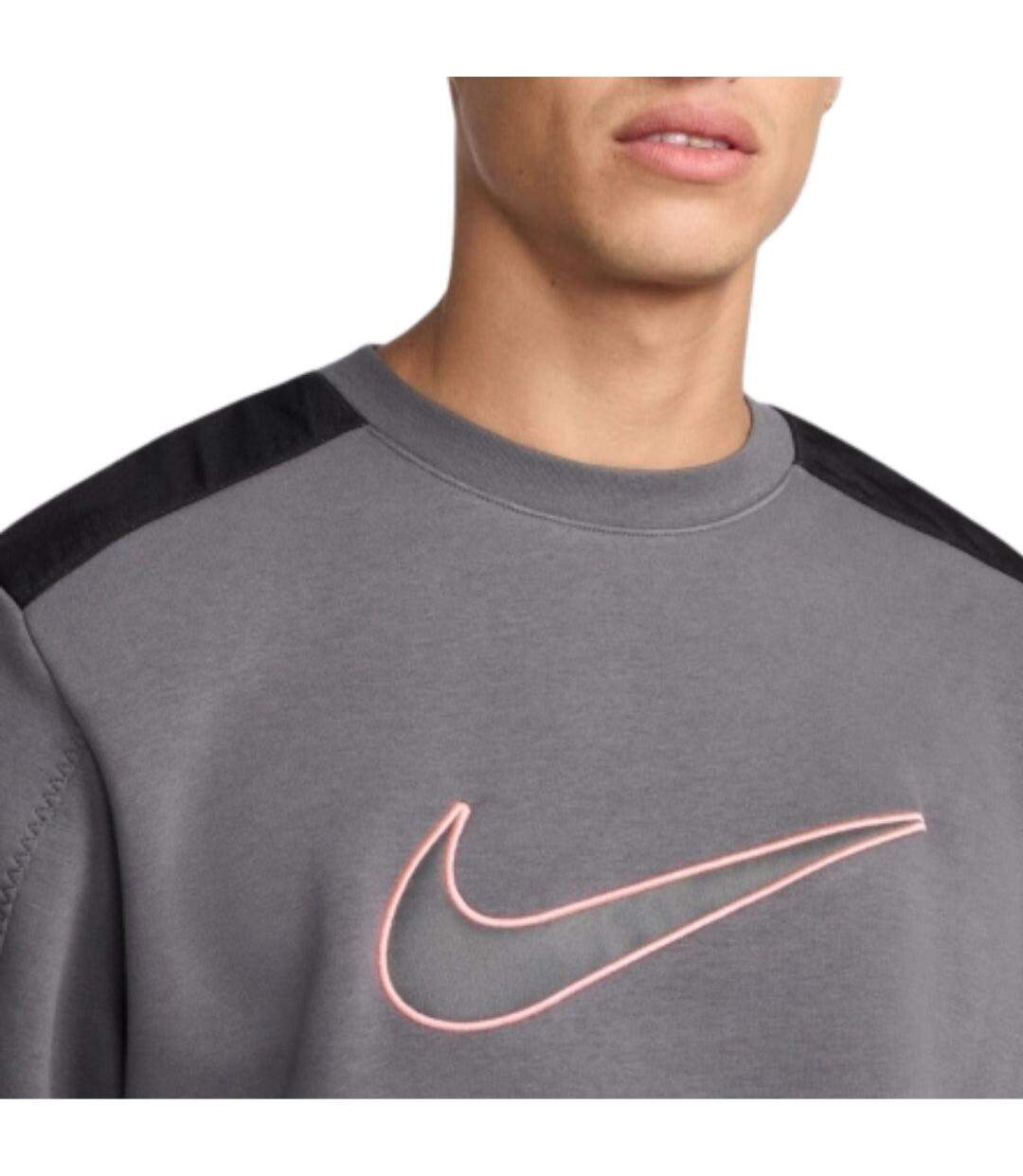 Sweat Motif/style Swoosh Homme Gris Nike-3