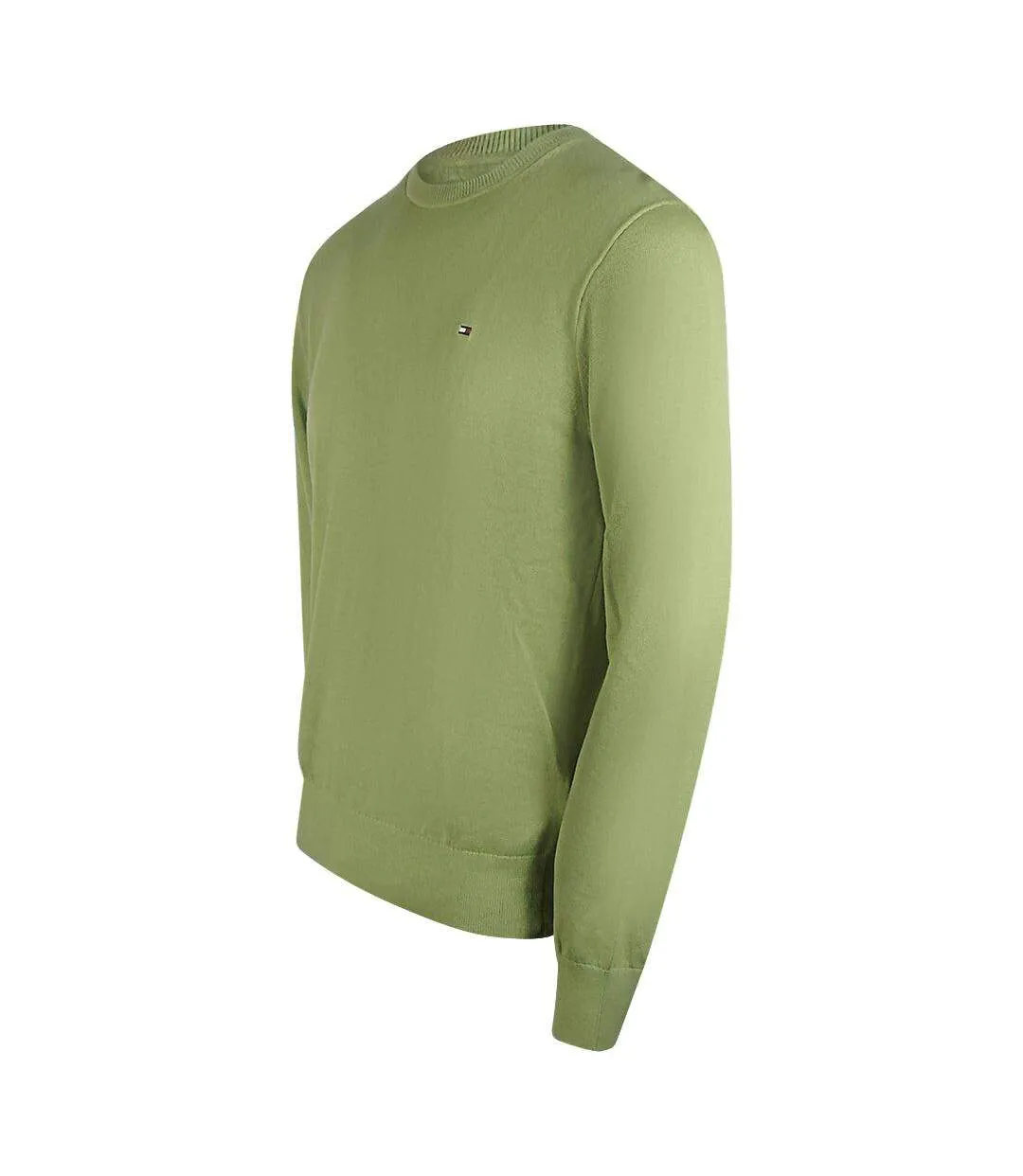 Mens Faded Crew Neck Sweatshirt Olive Green Tommy Hilfiger-3