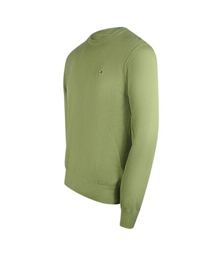 Mens Faded Crew Neck Sweatshirt Olive Green Tommy Hilfiger