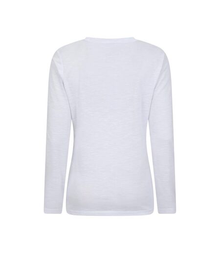 Womens/ladies Agra Slub Long-sleeved Top White Mountain Warehouse