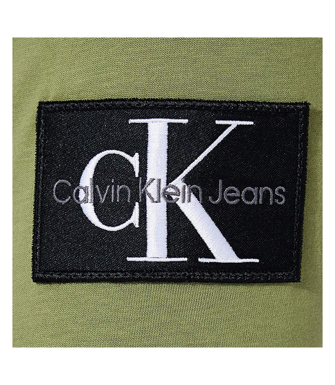 T-shirt Kaki Homme Calvin Klein Jeans Badge - L