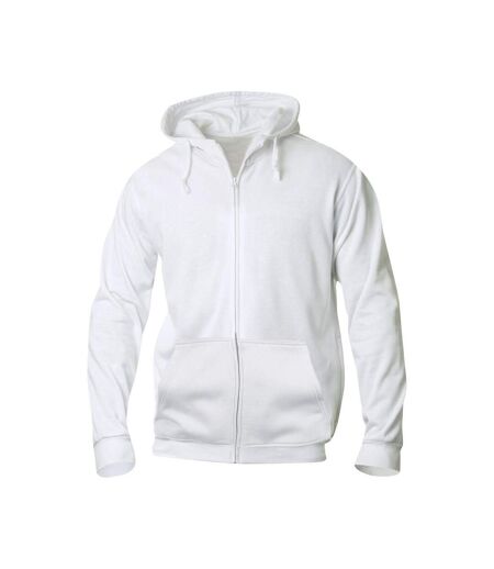 Mens basic full zip hoodie white Clique