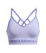 Womens/ladies Low Long Sports Bra Purple Under Armour-2