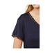 Haut De Pyjama Motif/style Bord À Dentelle Femme Bleu Sombre CCDK Copenhagen-4