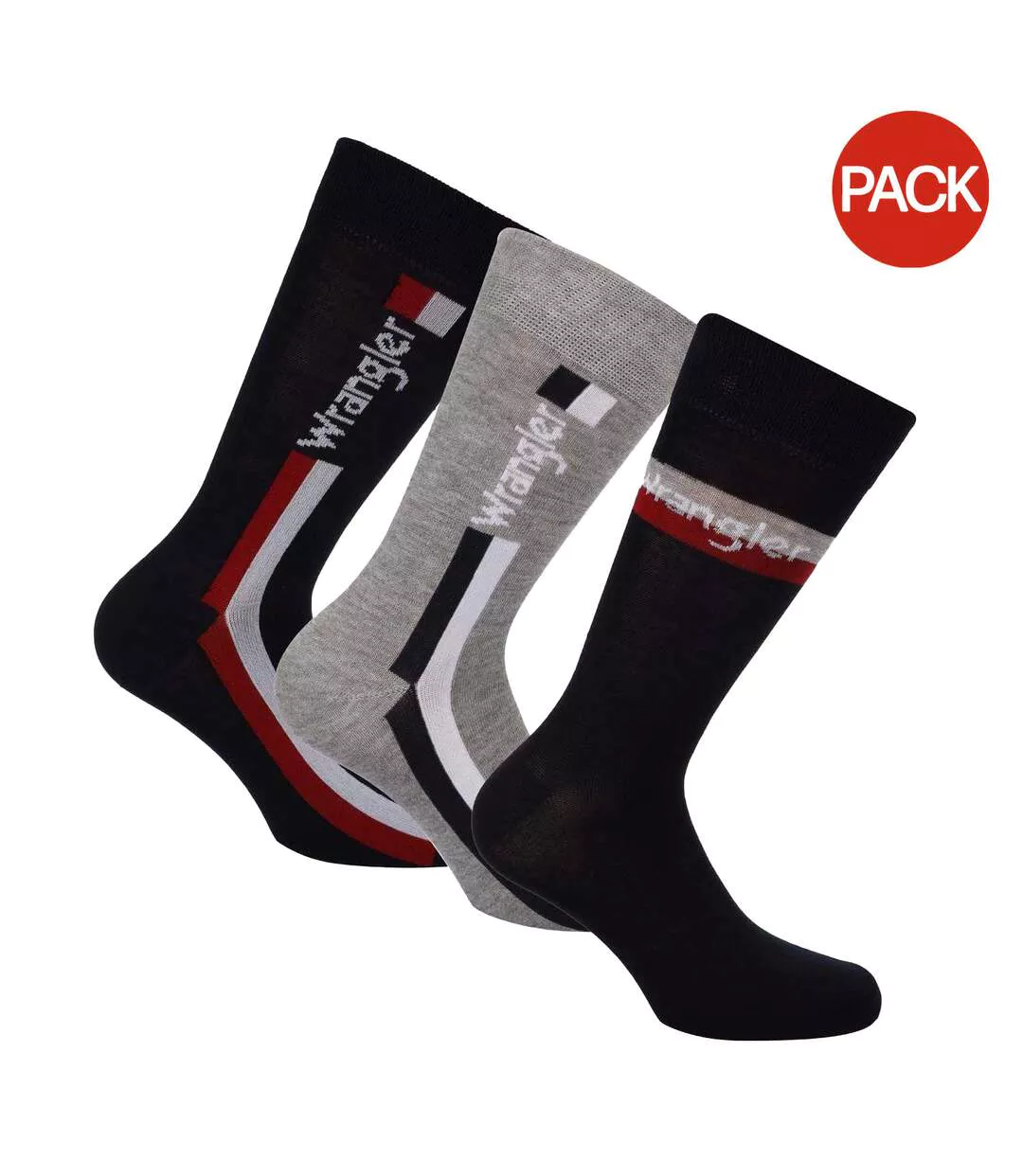 Chaussettes Adulte Bleu Noir Gris Wrangler-1