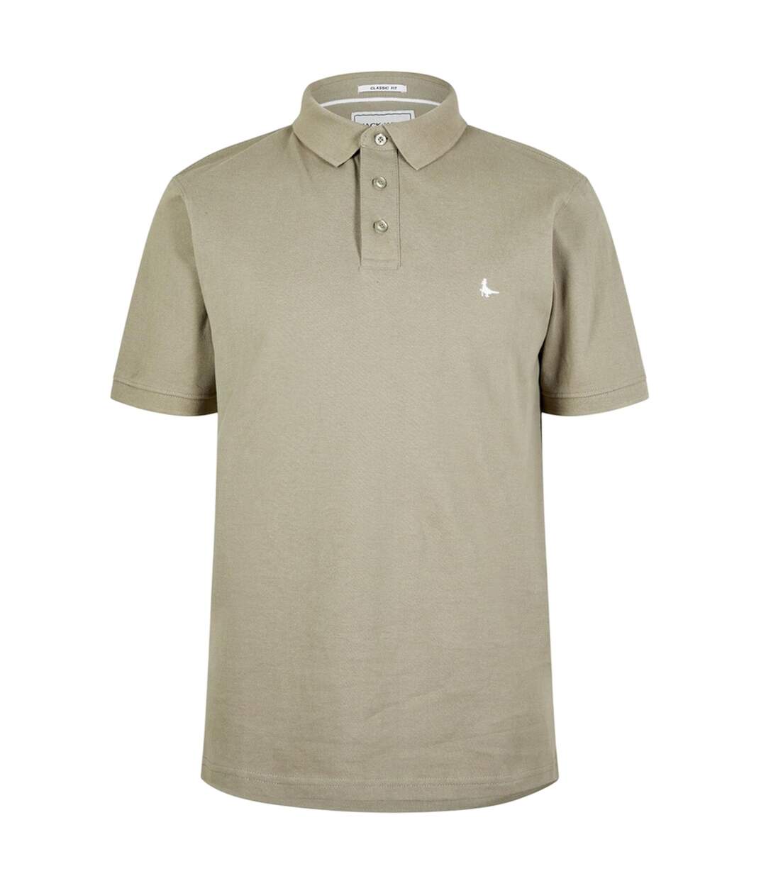 Mens Classic Embroidered Logo Polo Shirt Silver Sage Jack Wills-2
